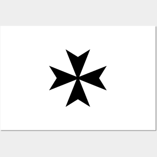 Cross of Saint John / Maltese cross (black) Posters and Art